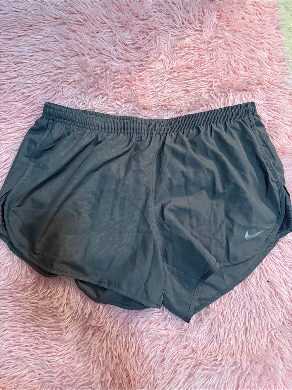 Nike Dark Gray Women's Running Shorts with Swoosh